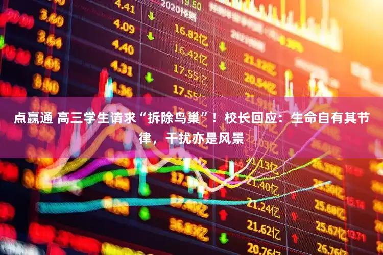 点赢通 高三学生请求“拆除鸟巢”！校长回应：生命自有其节律，干扰亦是风景